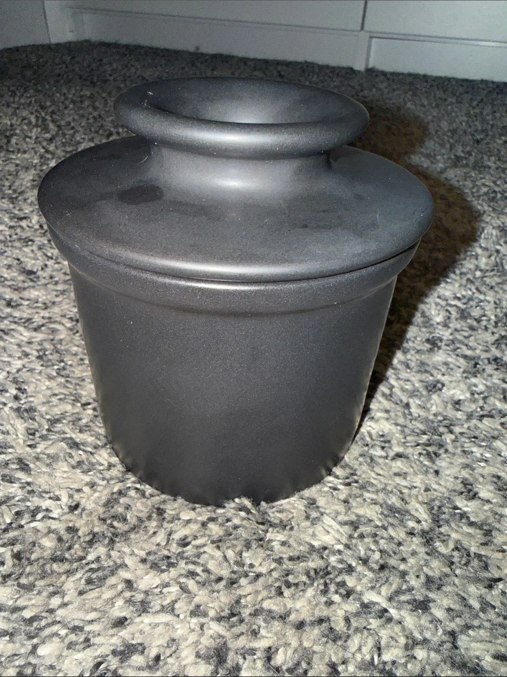 Kook Black Ceramic Butter Crock French Butter Keeper Farmhouse Kitchen